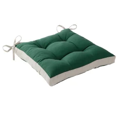 Stoelkussentje<Blancheporte Tweekleurig stoelkussentje - set van 2 groen