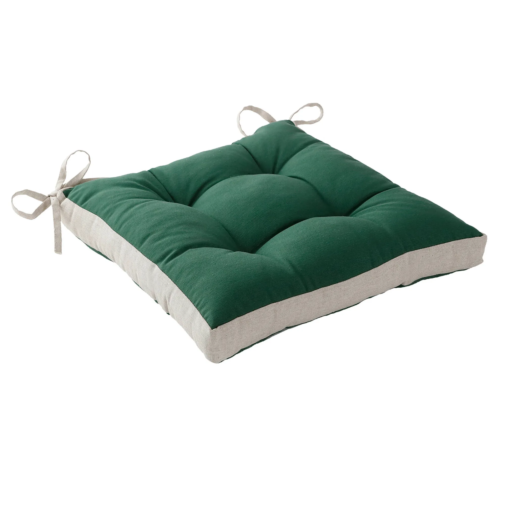 Stoelkussentje<Blancheporte Tweekleurig stoelkussentje - set van 2 groen