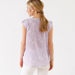 Bloes En Tuniek<Blancheporte Tweekleurige, bedrukte tuniek parma / wit