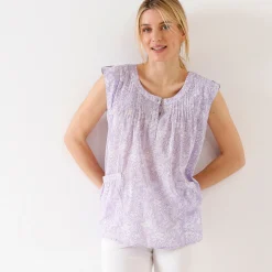Bloes En Tuniek<Blancheporte Tweekleurige, bedrukte tuniek parma / wit