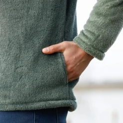 Sweater|Trui En Vest<Blancheporte Tweekleurige blouson met rits, fleece met pluchetouch groen / kaki