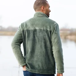 Sweater|Trui En Vest<Blancheporte Tweekleurige blouson met rits, fleece met pluchetouch groen / kaki