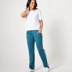 Broek<Blancheporte Tweekleurige joggingbroek eendenblauw / wit