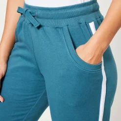Broek<Blancheporte Tweekleurige joggingbroek eendenblauw / wit