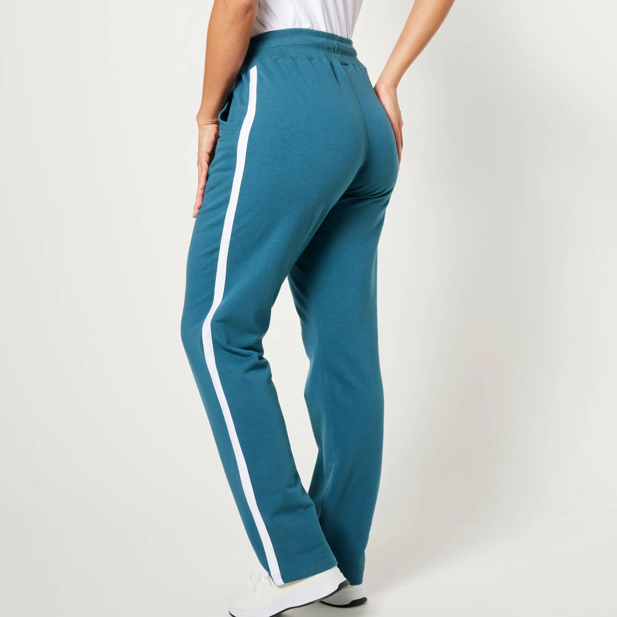 Broek<Blancheporte Tweekleurige joggingbroek eendenblauw / wit