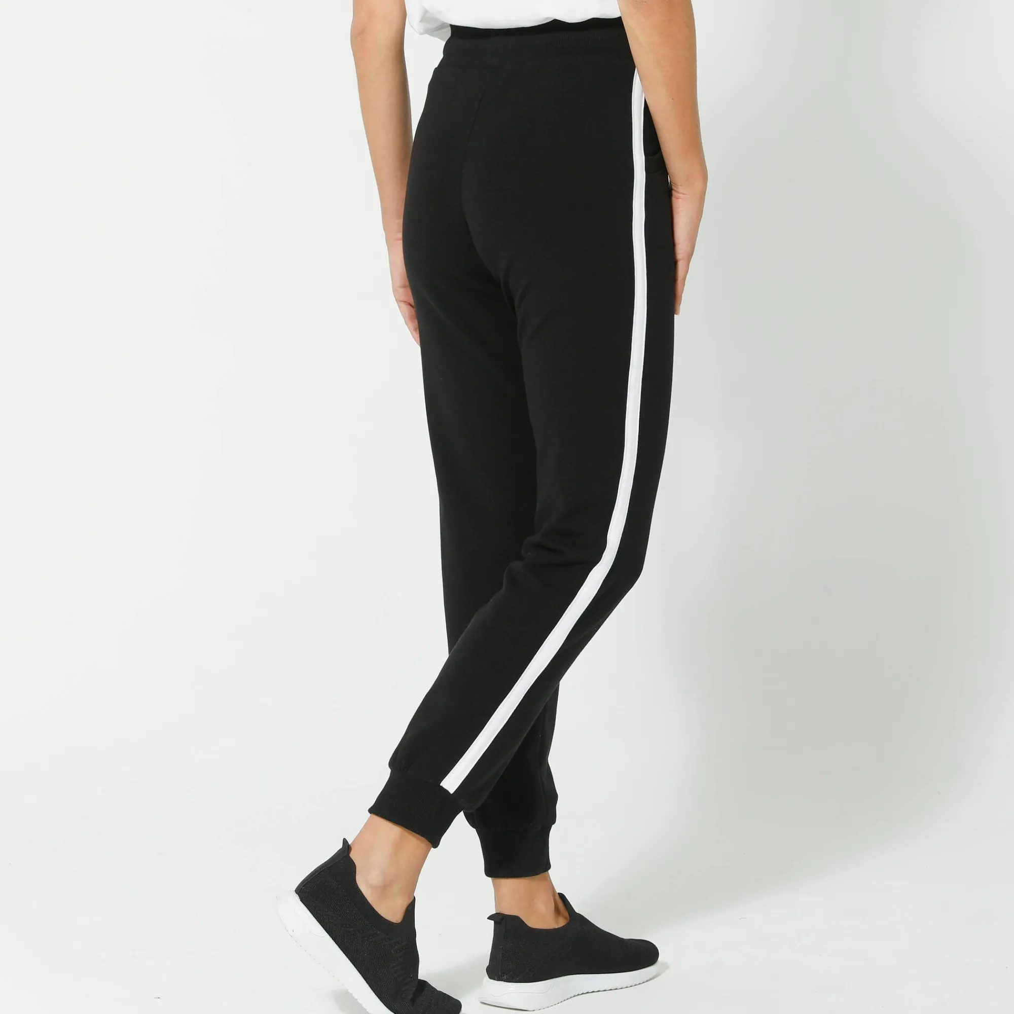 Broek<Blancheporte Tweekleurige joggingbroek zwart / wit
