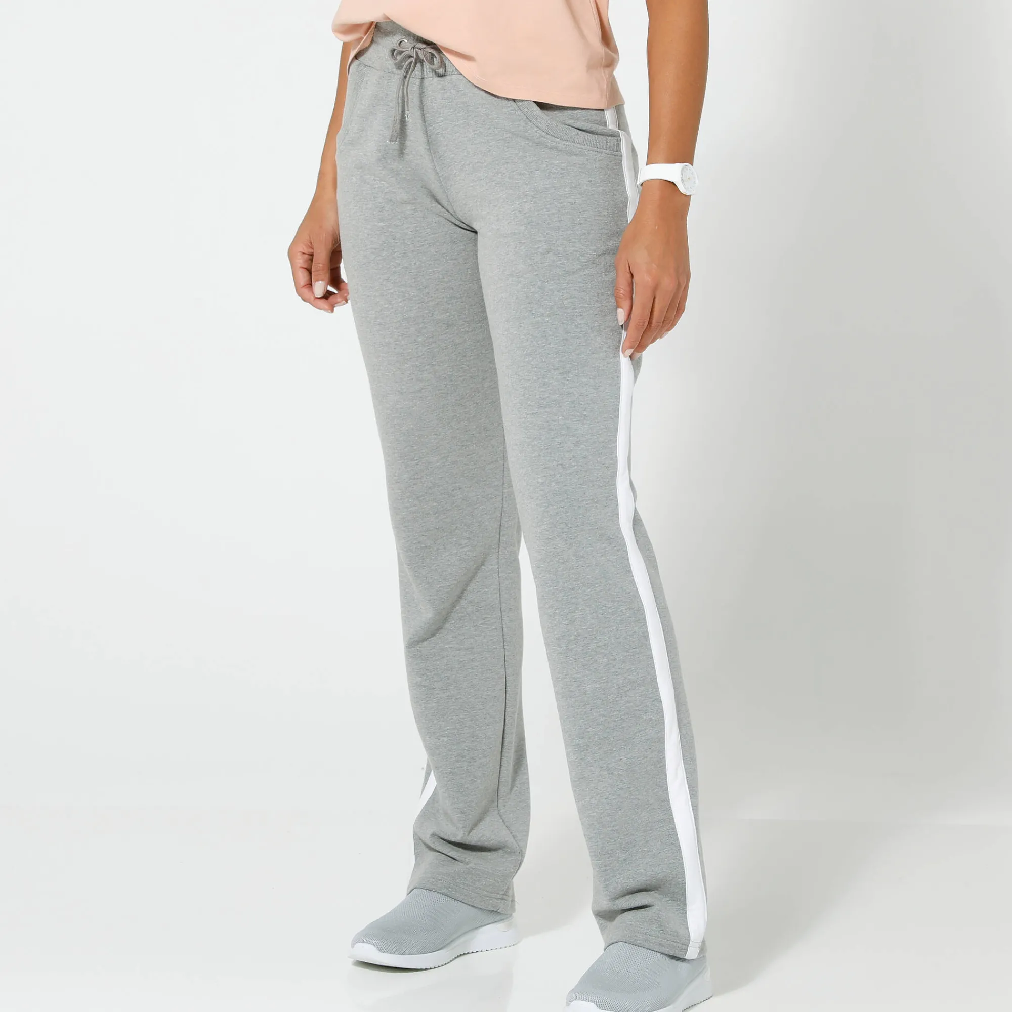 Broek<Blancheporte Tweekleurige joggingbroek chiné grijs / wit