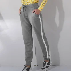 Broek<Blancheporte Tweekleurige joggingbroek chiné grijs / wit