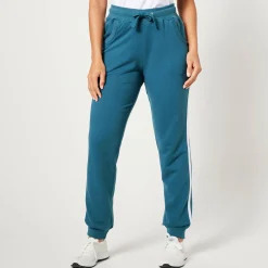 Broek<Blancheporte Tweekleurige joggingbroek eendenblauw / wit