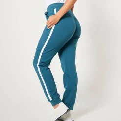 Broek<Blancheporte Tweekleurige joggingbroek eendenblauw / wit