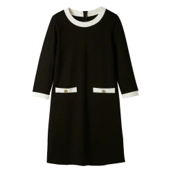 Jurk<Blancheporte Tweekleurige jurk, milanotricot zwart / ecru