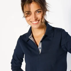 T-Shirt En Topje<Blancheporte Tweekleurige polo in jerseytricot marine / grijs
