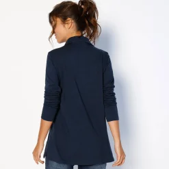 T-Shirt En Topje<Blancheporte Tweekleurige polo in jerseytricot marine / grijs