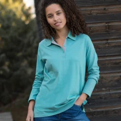 T-Shirt En Topje<Blancheporte Tweekleurige polo in jerseytricot grijsgroen / grijs