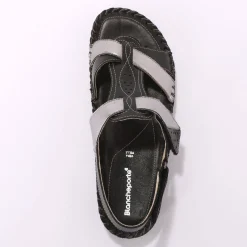 Sandalen En Espadrilles|Schoenen<Blancheporte Tweekleurige sandalen in extrasoepel leer - zwart