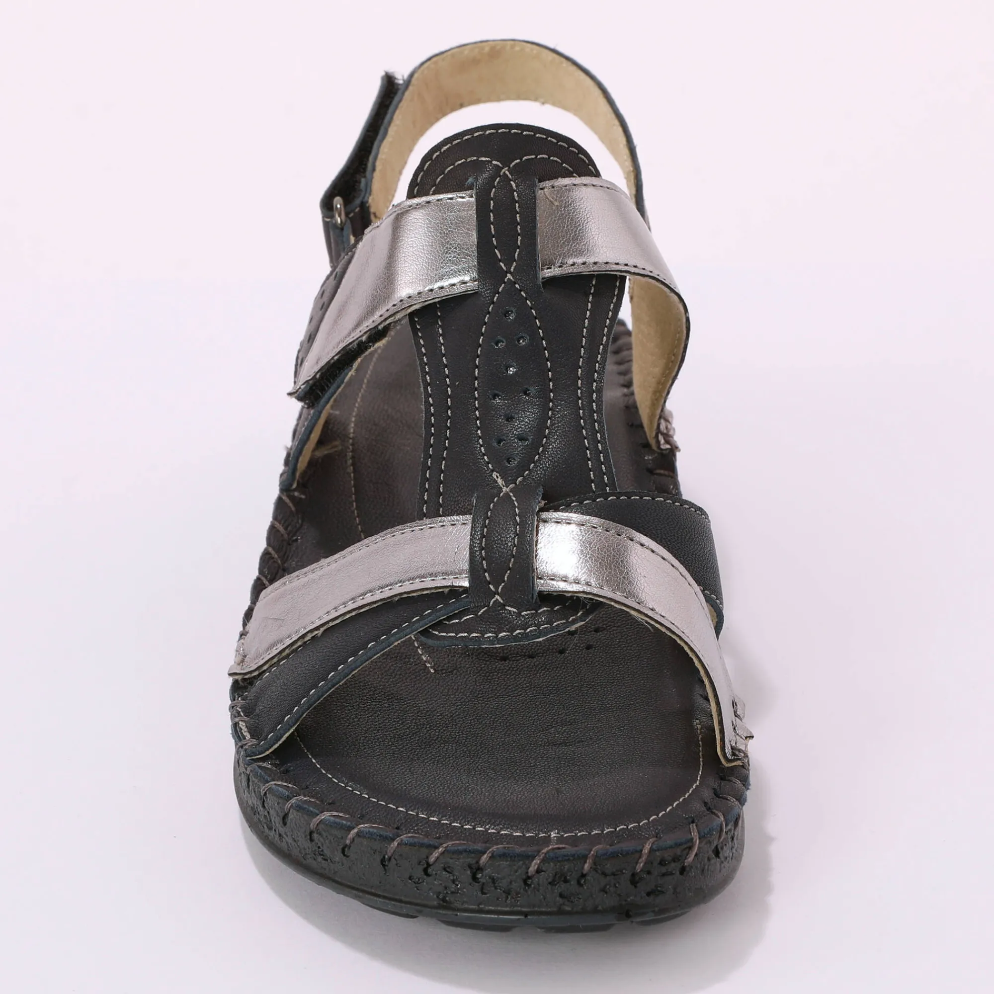 Sandalen En Espadrilles|Schoenen<Blancheporte Tweekleurige sandalen in extrasoepel leer marine