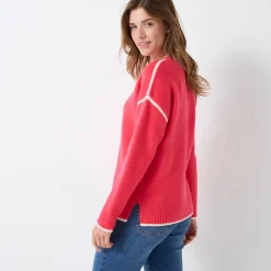 Trui En Vest<Blancheporte Tweekleurige trui in streelzacht tricot roze