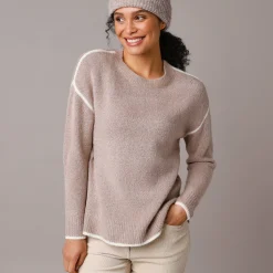 Trui En Vest<Blancheporte Tweekleurige trui in streelzacht tricot chiné beige