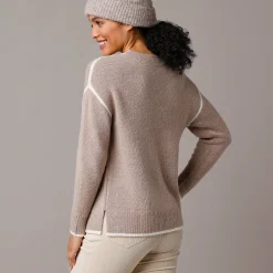 Trui En Vest<Blancheporte Tweekleurige trui in streelzacht tricot chiné beige