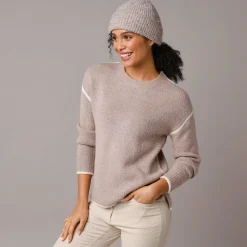 Trui En Vest<Blancheporte Tweekleurige trui in streelzacht tricot chiné beige