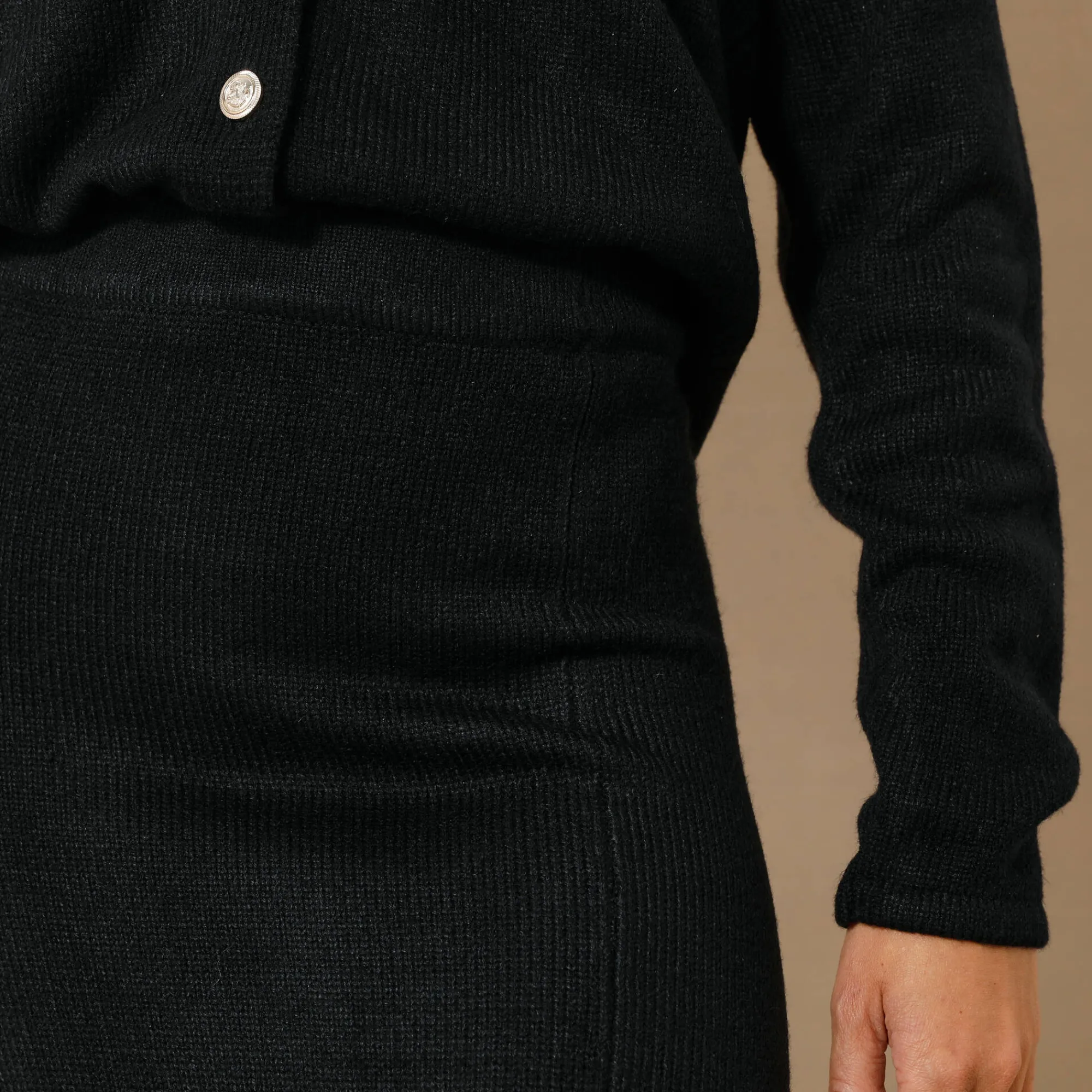 Rok<Blancheporte Uitlopende rok in midimodel, tricot zwart