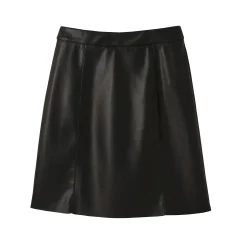 Rok<Blancheporte Uitlopende rok, leeraspect** zwart