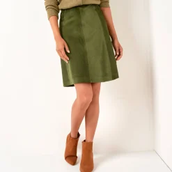 Rok<Blancheporte UItlopende rok, velours kaki