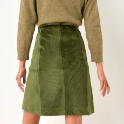 Rok<Blancheporte UItlopende rok, velours kaki