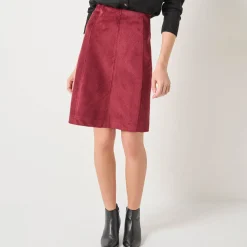 Feestoutfits Dames|Rok<Blancheporte UItlopende rok, velours bordeaux