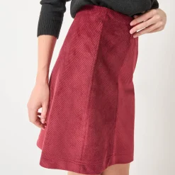 Feestoutfits Dames|Rok<Blancheporte UItlopende rok, velours bordeaux