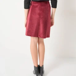 Feestoutfits Dames|Rok<Blancheporte UItlopende rok, velours bordeaux