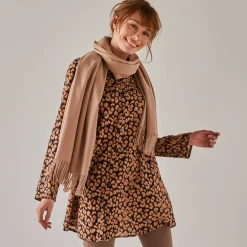 Bloes En Tuniek<Blancheporte Uitlopende tuniek met knoopsluiting en dierenhuidprint zwart / taupe