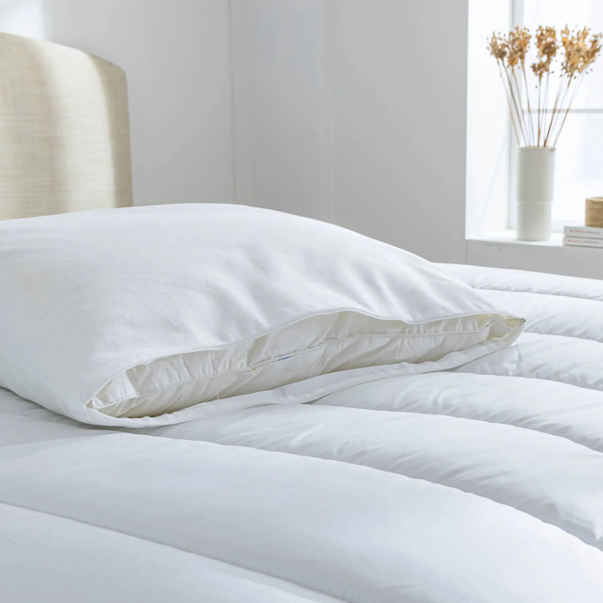 Hoofdkussenhoes<Blancheporte Ultra-absorberende ondersloop als hoofdkussenbeschermer wit