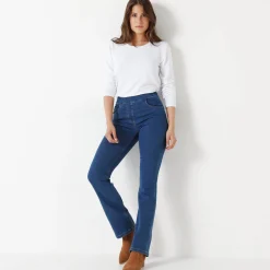 Jeans|Broek<Blancheporte Ultracomfortabele bootcut jeans, kleine lengte stone