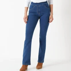 Jeans|Broek<Blancheporte Ultracomfortabele bootcut jeans, grote lengte stone