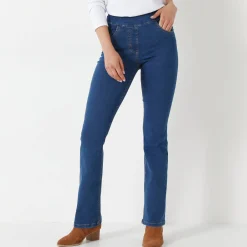 Jeans|Broek<Blancheporte Ultracomfortabele bootcut jeans, grote lengte stone