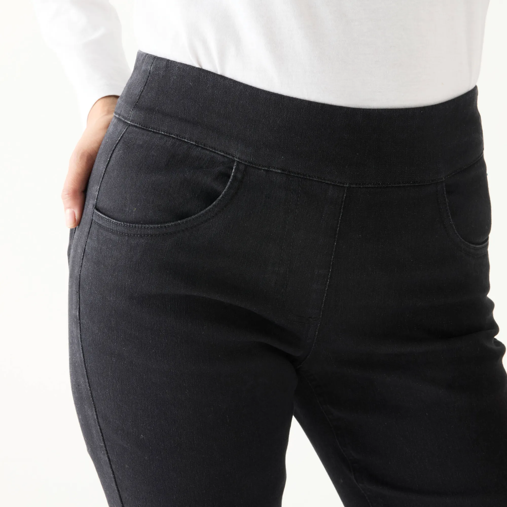 Jeans|Broek<Blancheporte Ultracomfortabele bootcut jeans, kleine lengte black