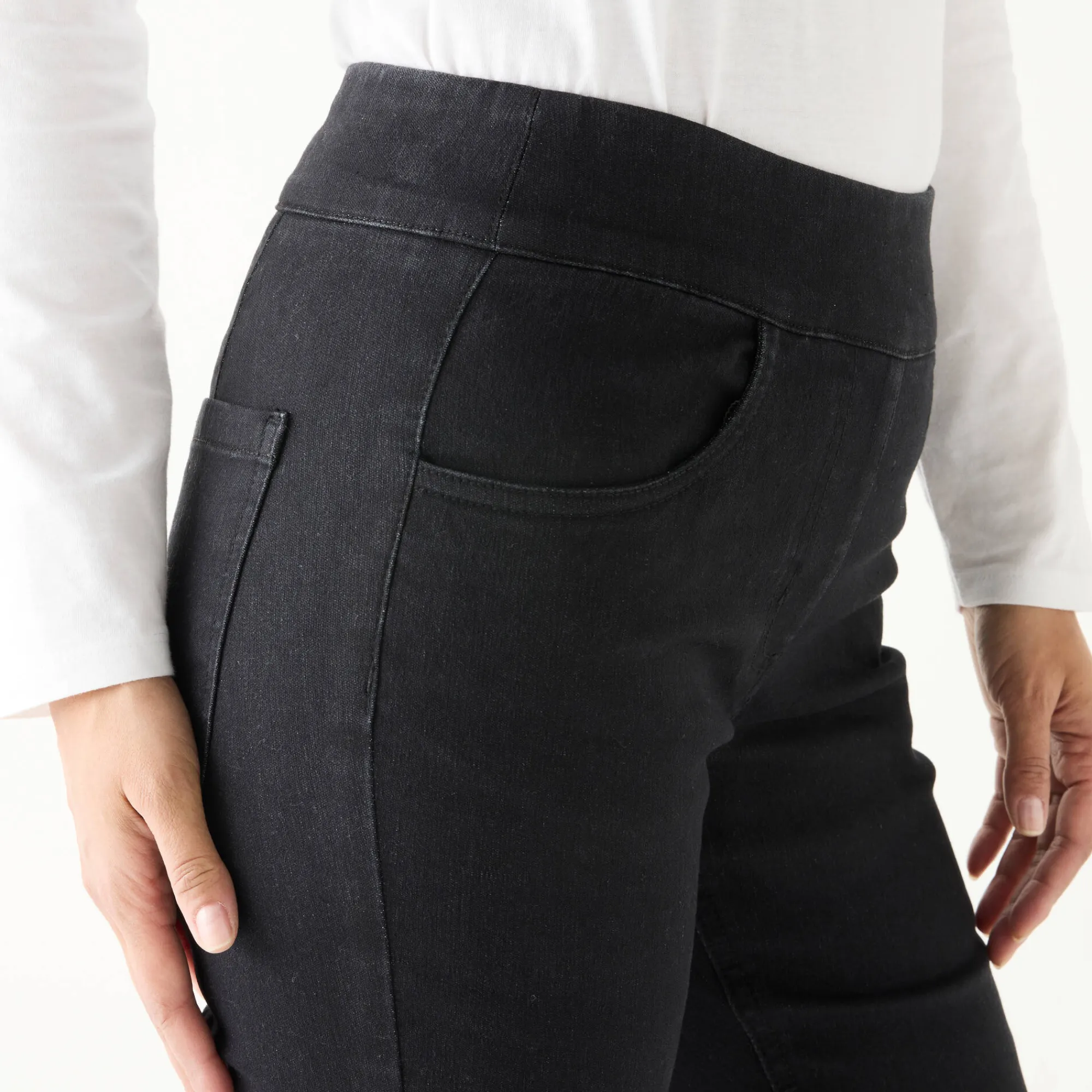 Jeans|Broek<Blancheporte Ultracomfortabele bootcut jeans, kleine lengte black