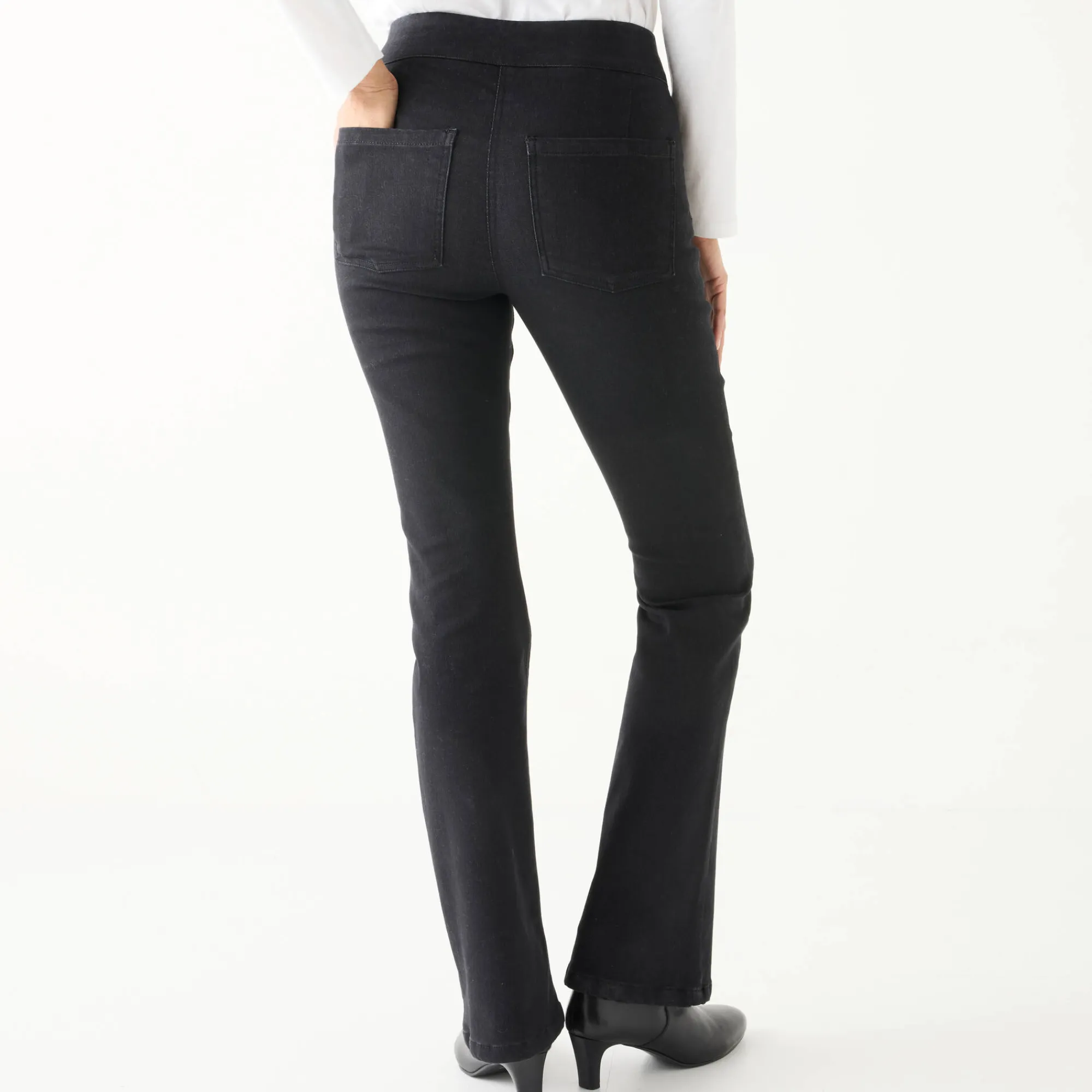 Jeans|Broek<Blancheporte Ultracomfortabele bootcut jeans, kleine lengte black