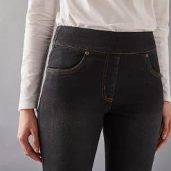 Jeans<Blancheporte Ultracomfortabele bootcutjeans, tricot met denimeffect, kleine lengte black