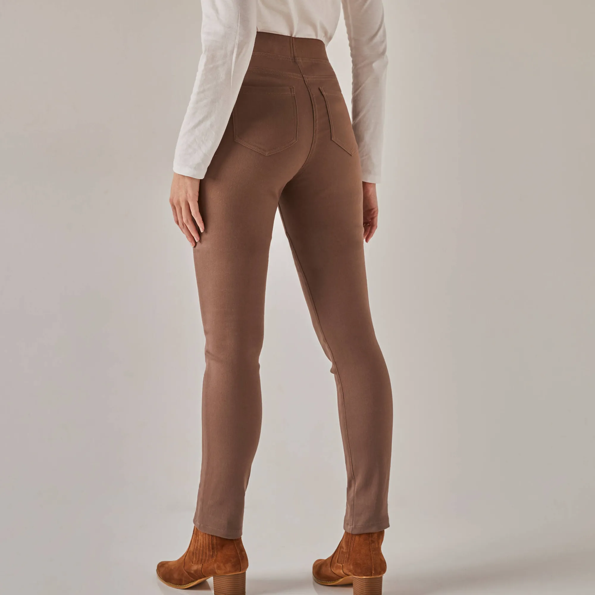Jeans<Blancheporte Ultracomfortabele jegging met elastische taille - kleine lengte marron glacé