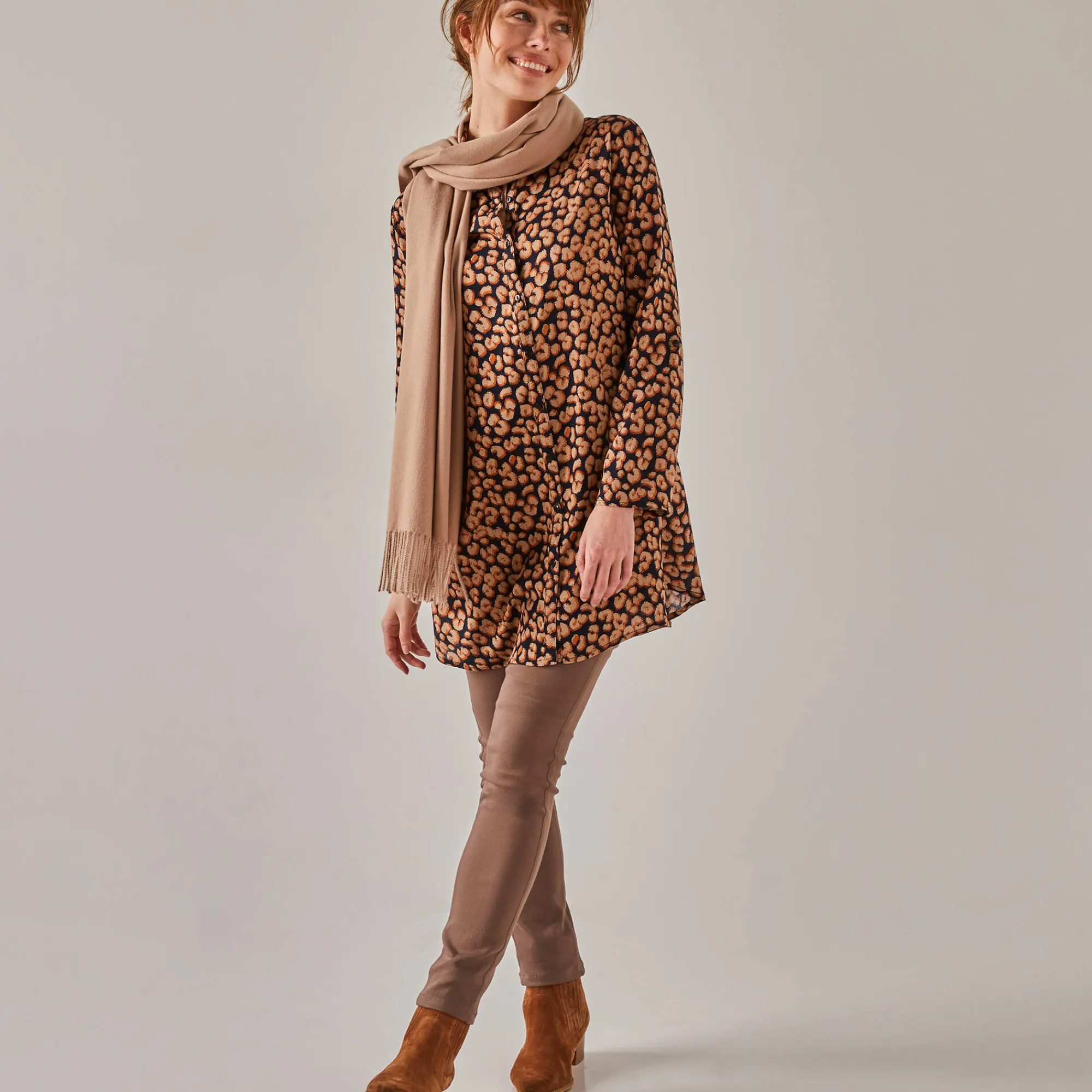 Jeans<Blancheporte Ultracomfortabele jegging met elastische taille - kleine lengte marron glacé
