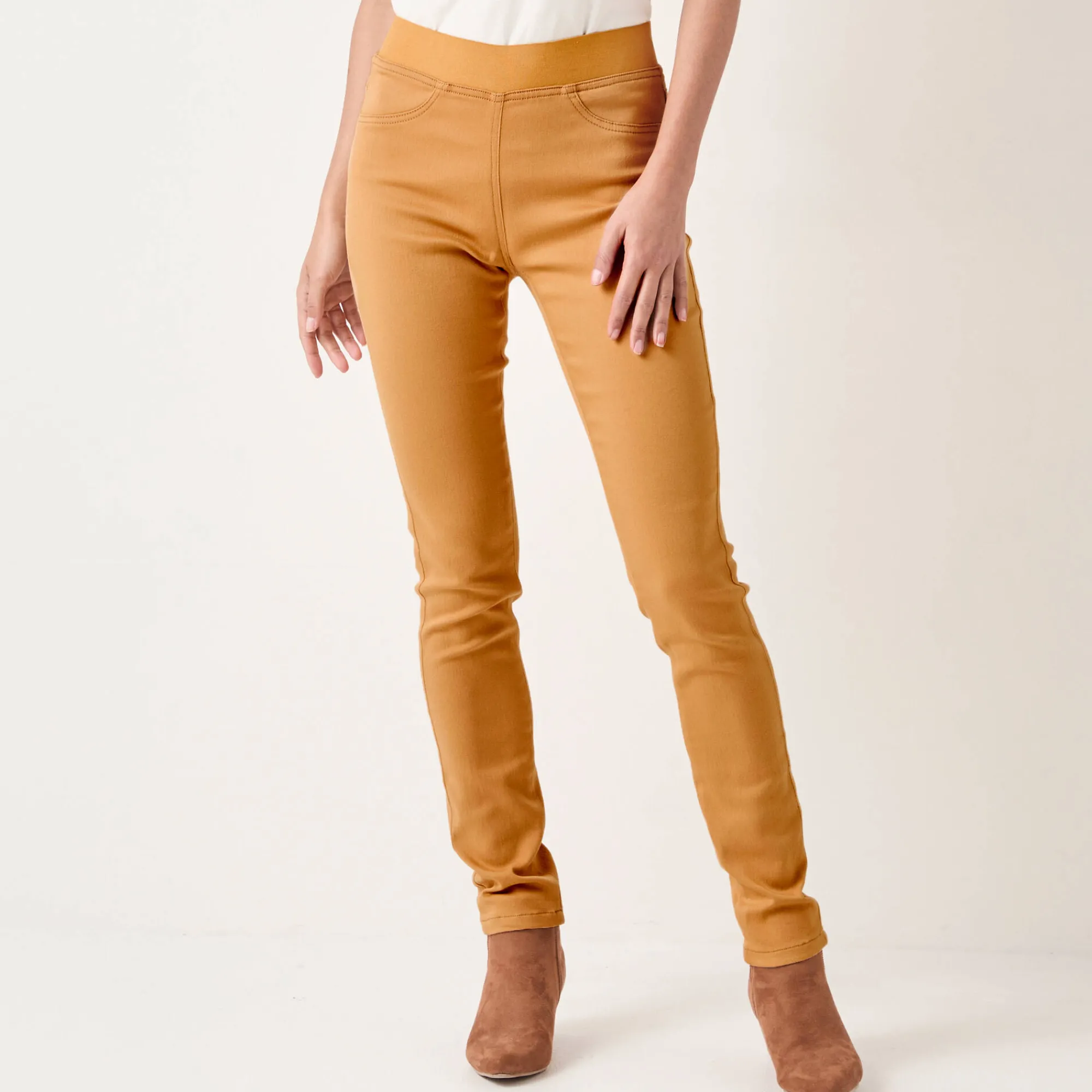 Jeans|Broek<Blancheporte Ultracomfortabele jegging met elastische taille - kleine lengte kerrie