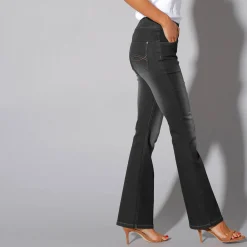 Jeans<Blancheporte Ultrarekbare bootcut jeans, tricot met jeansaspect, grote lengte black