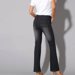 Jeans<Blancheporte Ultrarekbare bootcut jeans, tricot met jeansaspect, grote lengte black