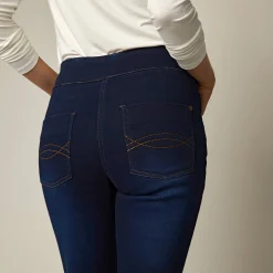 Jeans<Blancheporte Ultrarekbare bootcut jeans, tricot met jeansaspect, grote lengte dark blue