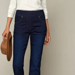 Jeans<Blancheporte Ultrarekbare bootcut jeans, tricot met jeansaspect, grote lengte dark blue
