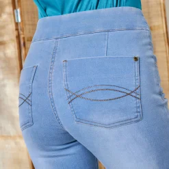 Jeans|Broek<Blancheporte Ultrarekbare nauwsluitende jegging, tricot met jeansaspect bleached