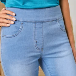 Jeans|Broek<Blancheporte Ultrarekbare nauwsluitende jegging, tricot met jeansaspect bleached