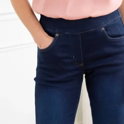 Jeans<Blancheporte Ultrarekbare nauwsluitende jegging, tricot met jeansaspect dark blue